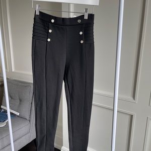 Zara Detailed Black Dress Pants
